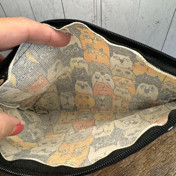 Colorful Autumn Makeup Bag Kitty Cat Lover Bag Artist Pouch NEW FAST SHIP - Picture 6 of 6